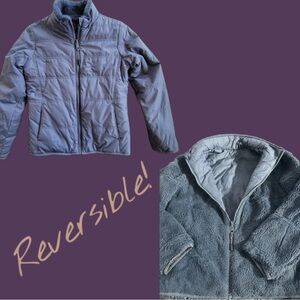 Athleta Kids Reversible Puffer Jacket - Gray